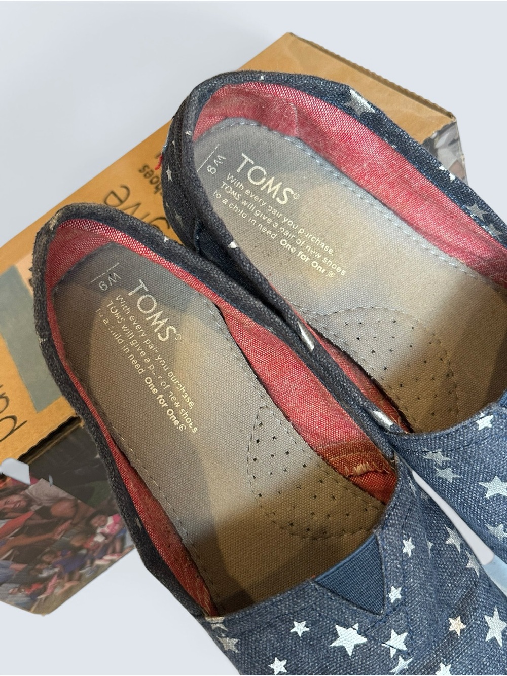 TOMS Women's Slip On Classics Navy Stars 9 - Picture 5 of 8
